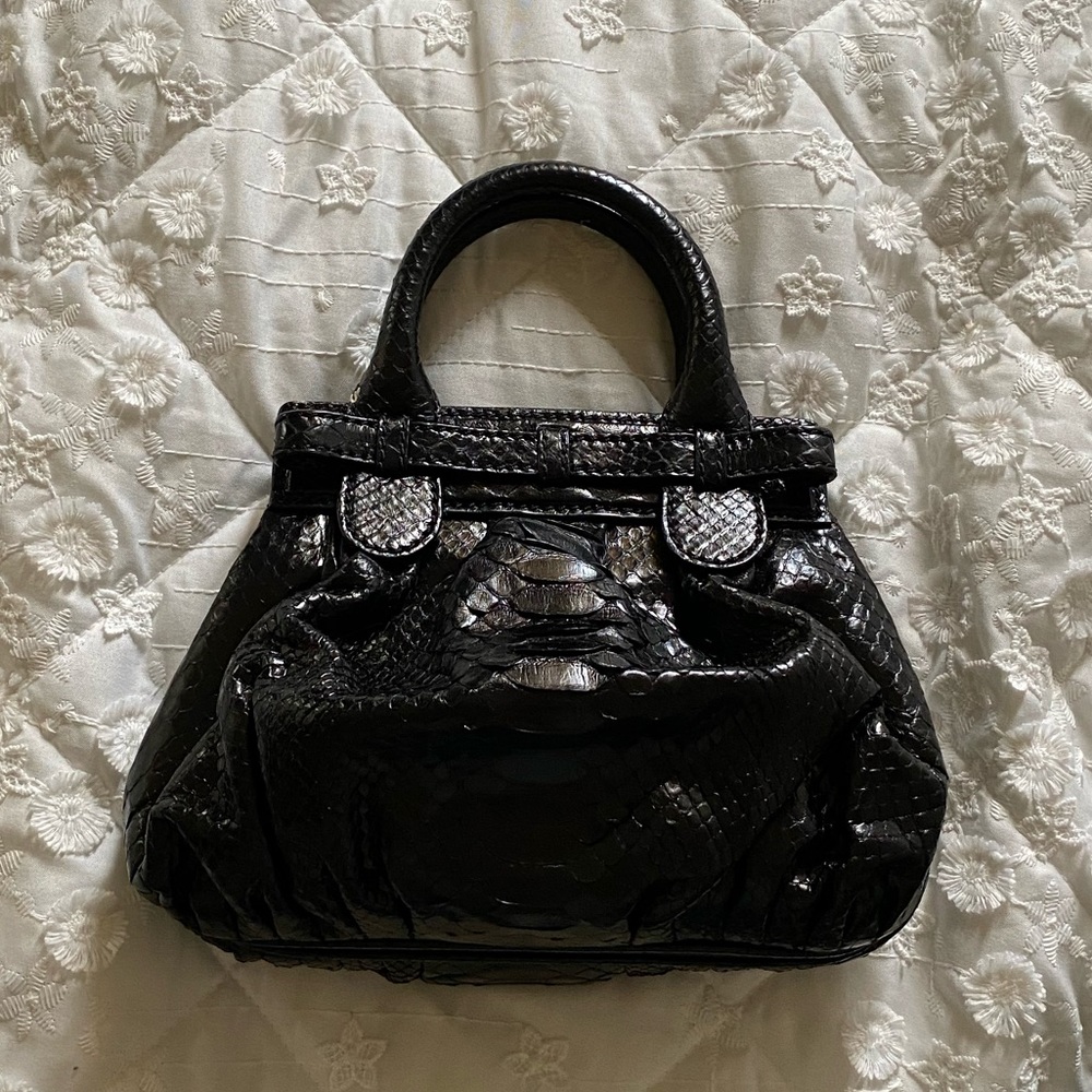 Zagliani Black Python Skin Leather Purse! - image 7